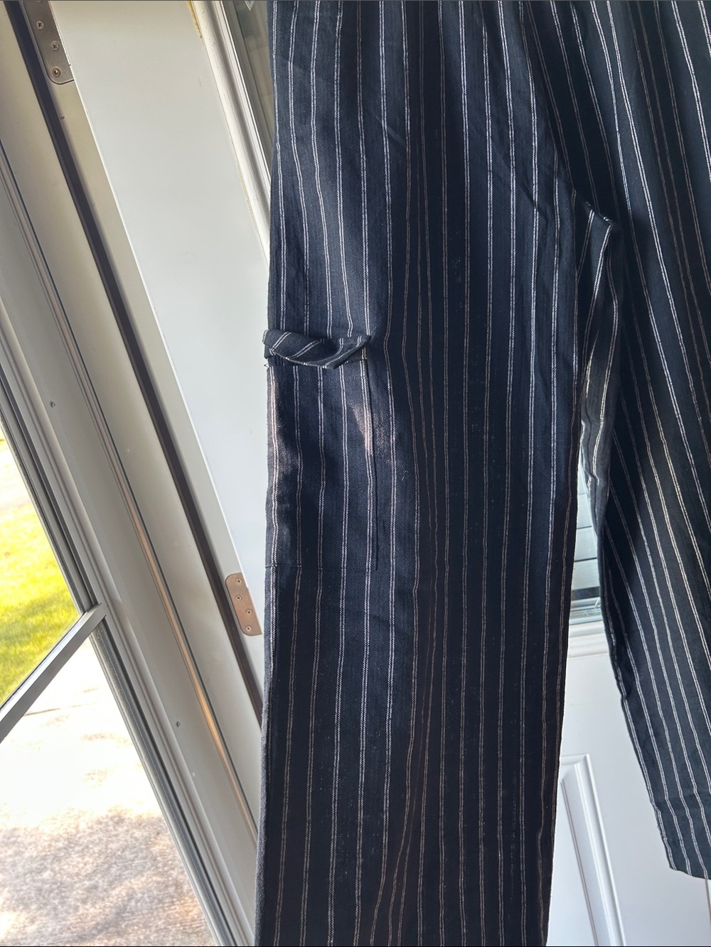 Maurices Black Pinstripe Wide Leg Pants Large Long - Picture 7 of 10